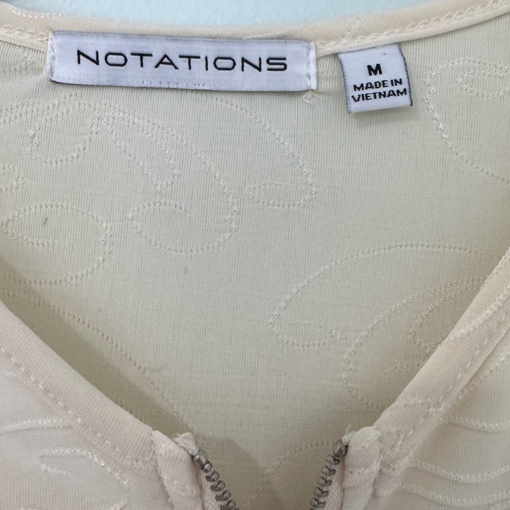 Notations Ivory Blouse With Subtle Pattern - image 4